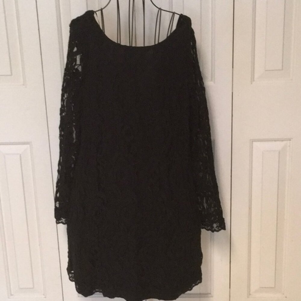 Fire LA Womens heated Sexy Little Black Dress Size XL Zip Lace Overlay G…